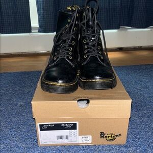 Dr. Martens Zavala Black Leather Boots